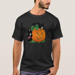 Kürbis Katzen Geschnitzte Jack O Lantern Katze Hal T-Shirt