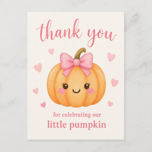 Kürbis Kawaii Rosa Danke Postkarte