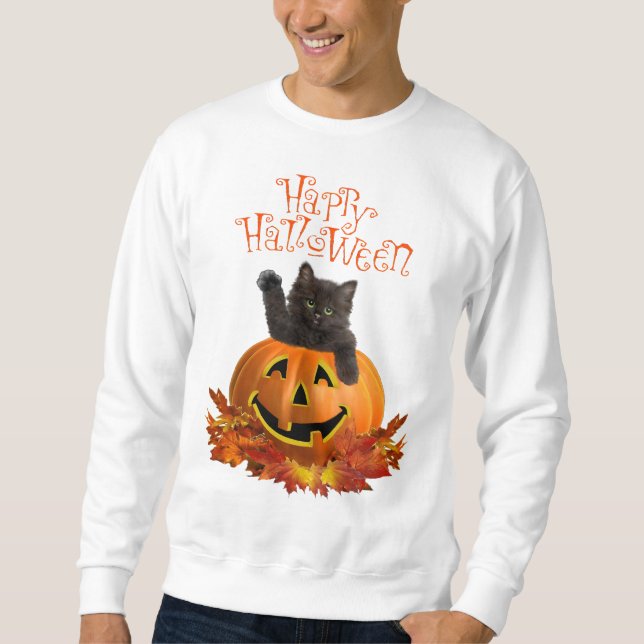 Kürbis Kitty Sweatshirt (Vorderseite)