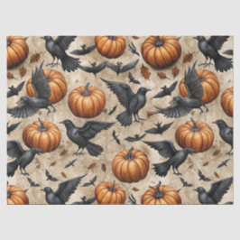 Kürbis, Krähen und Fledermausmuster Seidenpapier