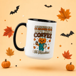 Kürbis-Krankenschwester Halloween-Geist Kaffee zum Tasse