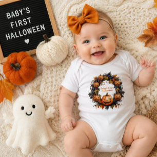 Kürbis-Kranz zum ersten Halloween des Babys Baby Strampler