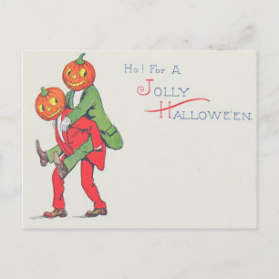 Kürbis-Kreatur-Jack-O'-Lantern-Schweinchen auf dem Postkarte
