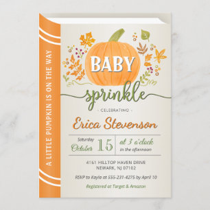 Kürbis-Kürbis-Storybook Neutral-Baby-Sprinkle Einladung