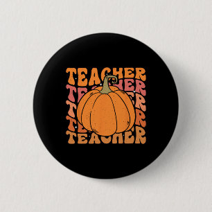 Kürbis-Lehrer Herbst Thanksgiving Zurück zur Schul Button