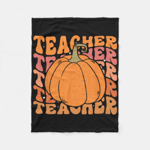 Kürbis-Lehrer Herbst Thanksgiving Zurück zur Schul Fleecedecke