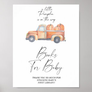 Kürbis-LKW-Herbstbücher für Babyplakat Poster