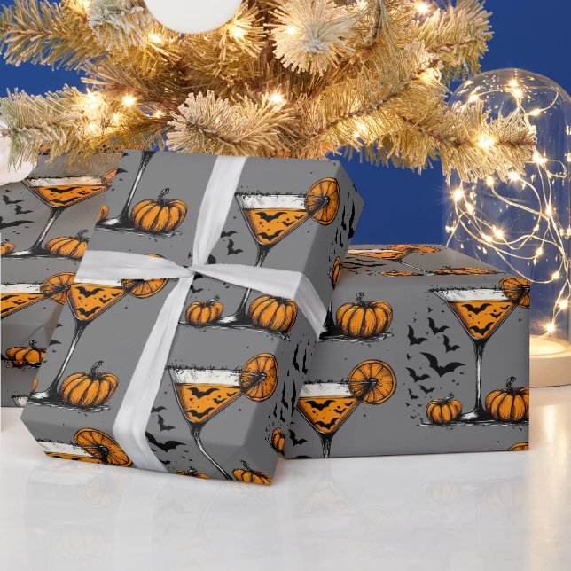 Kürbis Martini Geschenkpapier (Feiertage)