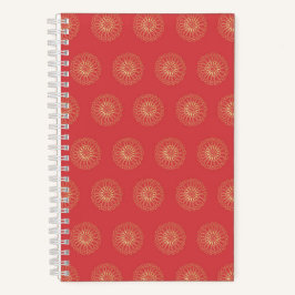 Kürbis | Medaillons mit goldenen Zinnienblüten Notizbuch