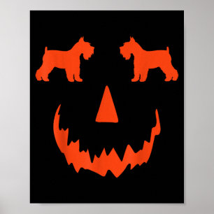 Kürbis Miniaturschnauzer Hund Halloween Poster