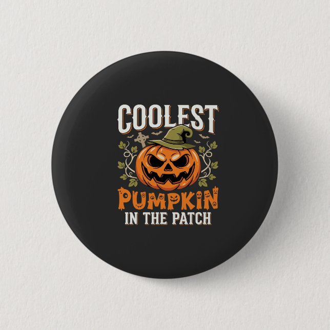 Kürbis mit dem coolsten Halloween-Design auf dem F Button (Vorderseite)