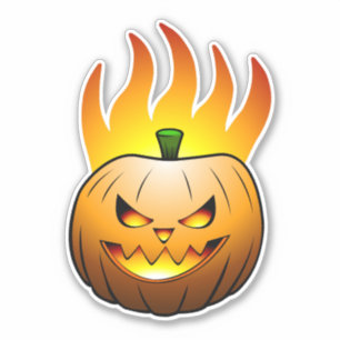 Kürbis mit Fratze zum Halloween Aufkleber