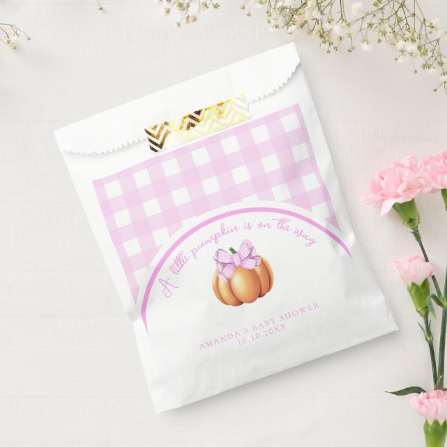 Kürbis mit rosa Bug in Käfig Babydusche Geschenktütchen (Versiegelt)
