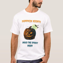 Kürbis mit Vollmond und Halloween T-Shirt