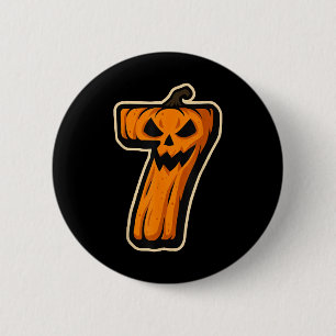 Kürbis Nummer 7 67 Meme passendes Halloween-Pärche Button