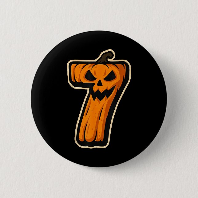 Kürbis Nummer 7 67 Meme passendes Halloween-Pärche Button (Vorderseite)