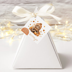 Kürbis Orange Herbst Verliebt Kleiner Teddybär Geschenkanhänger