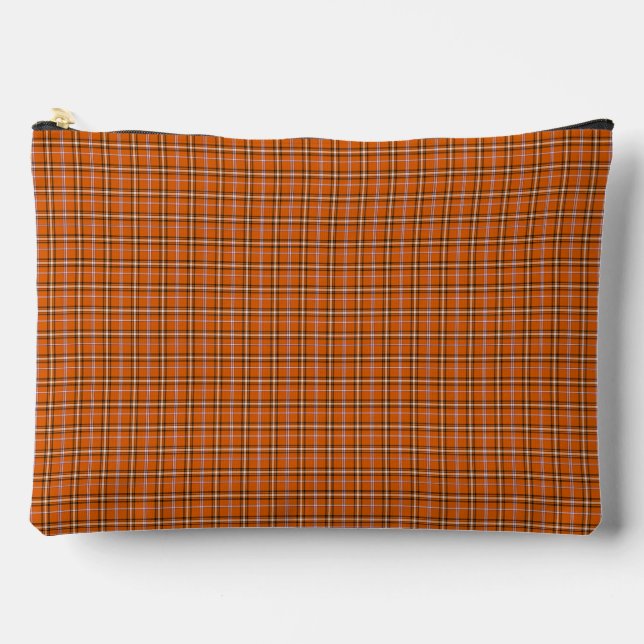 Kürbis Orange Karo Retro-Farbe Zubehörtasche (Vorderseite)
