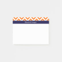 Kürbis Orange Lg Chevron Navy Name Monogramm