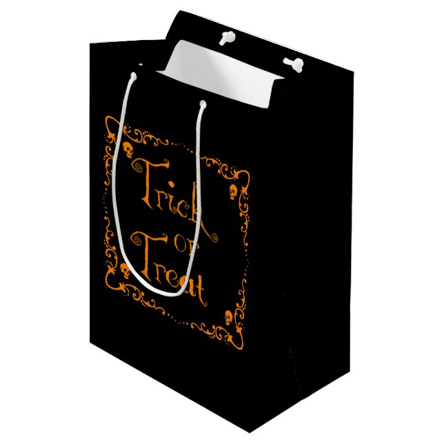 Kürbis Orange Süßigkeiten Geschenktüte (Vorderseite Schrägansicht)