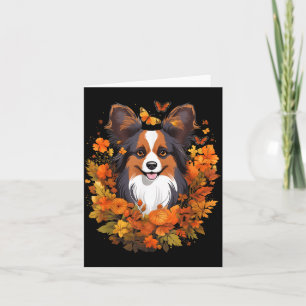 Kürbis Papillon Hund Halloween Erntedankfest Karte