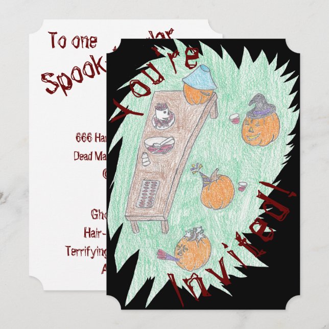 Kürbis Party! Einladung (Vorne/Hinten)