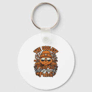 Kürbis-Patch-Halloween-Mütze-Sonnenbrille coolster Schlüsselanhänger