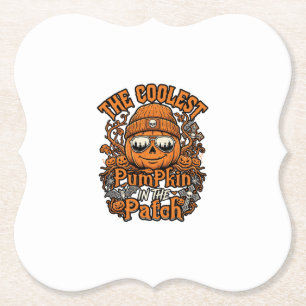 Kürbis-Patch-Halloween-Mütze-Sonnenbrille coolster Untersetzer