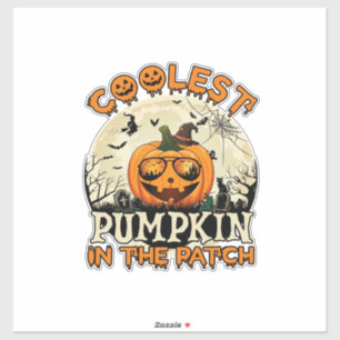 Kürbis-Patch-Sonnenbrille Hexenhut Halloween Aufkleber