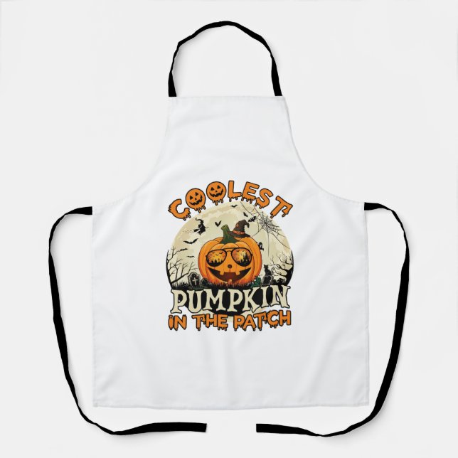 Kürbis-Patch-Sonnenbrille Hexenhut Halloween cool Schürze (Vorderseite)