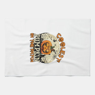 Kürbis-Patch-Sonnenbrille Hexenhut Halloween Geschirrtuch