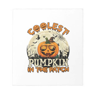 Kürbis-Patch-Sonnenbrille Hexenhut Halloween Notizblock