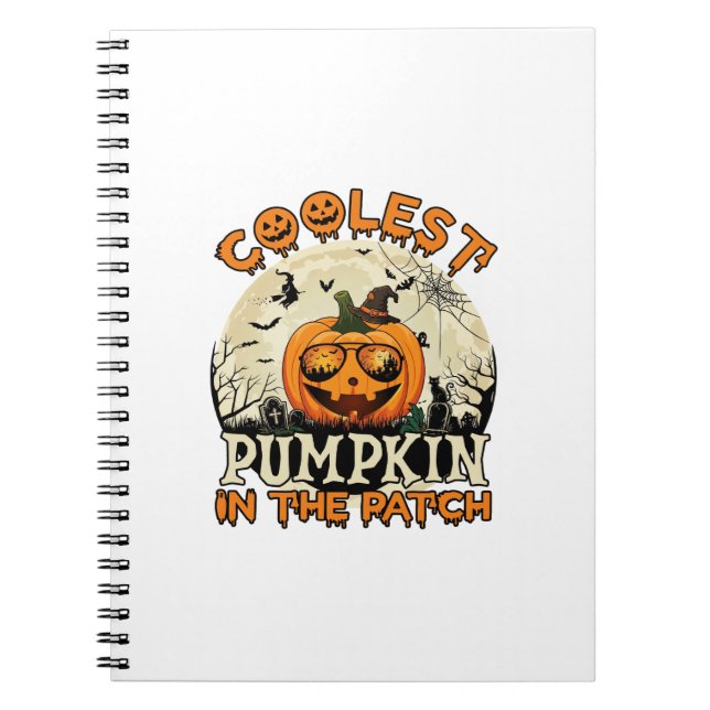 Kürbis-Patch-Sonnenbrille Hexenhut Halloween Notizblock (Vorderseite)
