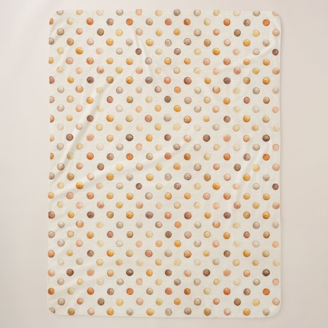 Kürbis-Pfirsich-Latte-Punkte Sherpadecke (Vorderseite)