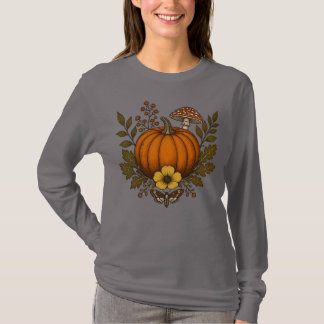 Kürbis, Pilz und Totenkopfschwärmer | Dunkles Cott T-Shirt