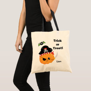 Kürbis-Pirat Halloween-Süßigkeiten oder Saures Tragetasche