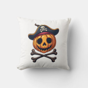Kürbis-Pirat � Halloween-Totenkopf-Shirt Kissen