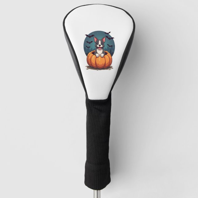 Kürbis Pitbull Lächeln Golf Headcover (Vorderseite)