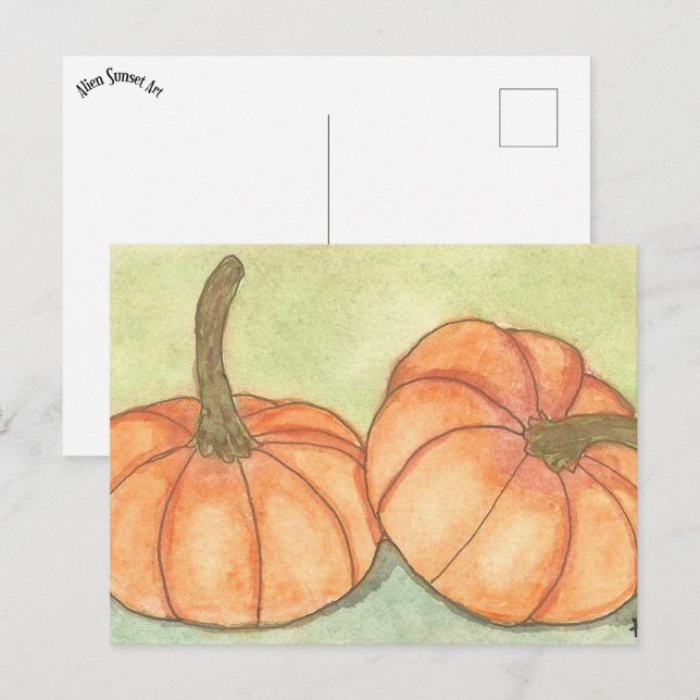 Kürbis Postkarte (Vorne/Hinten)