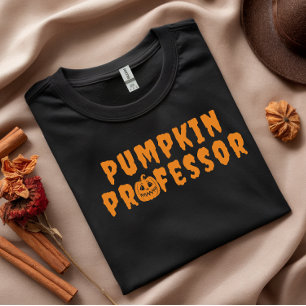 Kürbis Professor orange Typografie T-Shirt