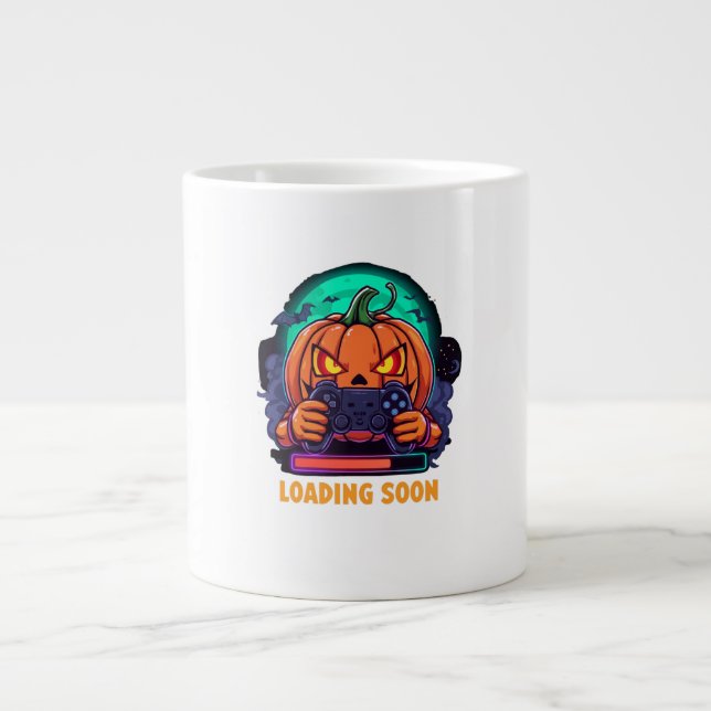 Kürbis-Quest-Gamer-Lade-Design Jumbo-Tasse (Vorderseite)
