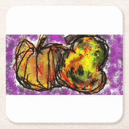 Kürbis Rechteckiger Pappuntersetzer