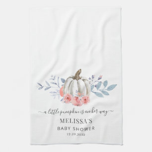 Kürbis Rosa Floral Mädchen Baby-Party Geschirrtuch