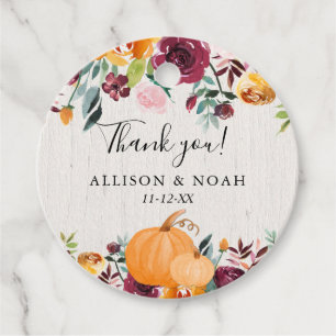 Kürbis rustikal blumenburgundisch, rot geschenkanhänger