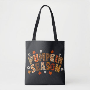 Kürbis-Saison Herbst Florale Plaid-Typografie