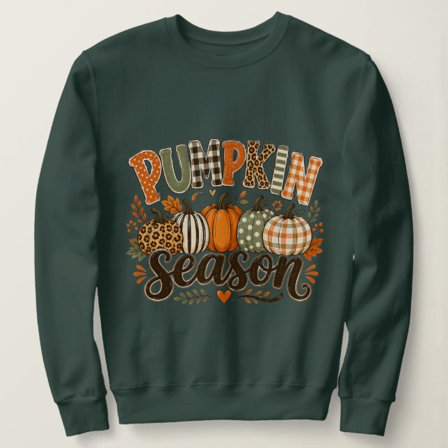 Kürbis-Saison Herbst  Sweatshirt (Design vorne)
