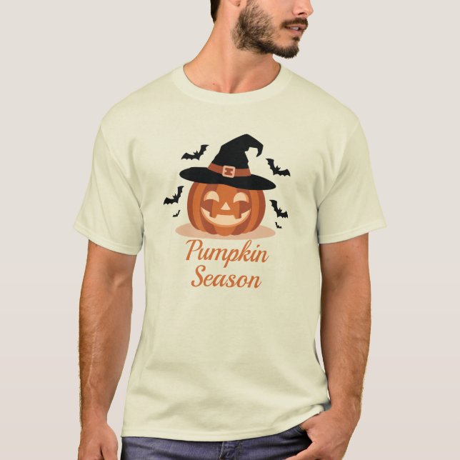 Kürbis-Saison-Hexenhut T-Shirt (Vorderseite)