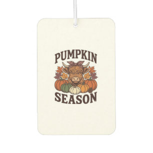 Kürbis-Saison Highland-Kuh Vintage-Herbst-Shirt_1 Autolufterfrischer