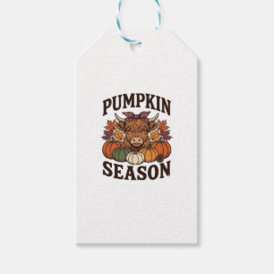 Kürbis-Saison Highland-Kuh Vintage-Herbst-Shirt_1 Geschenkanhänger