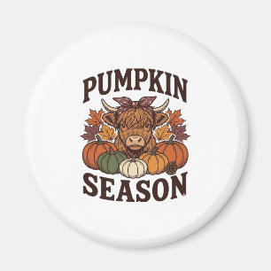 Kürbis-Saison Highland-Kuh Vintage-Herbst-Shirt_1 Magnet